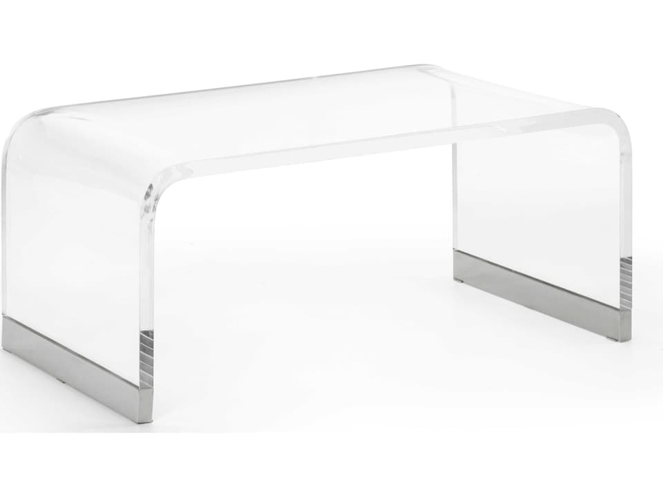 Waterfall Acrylic Coffee Table in Nickel
