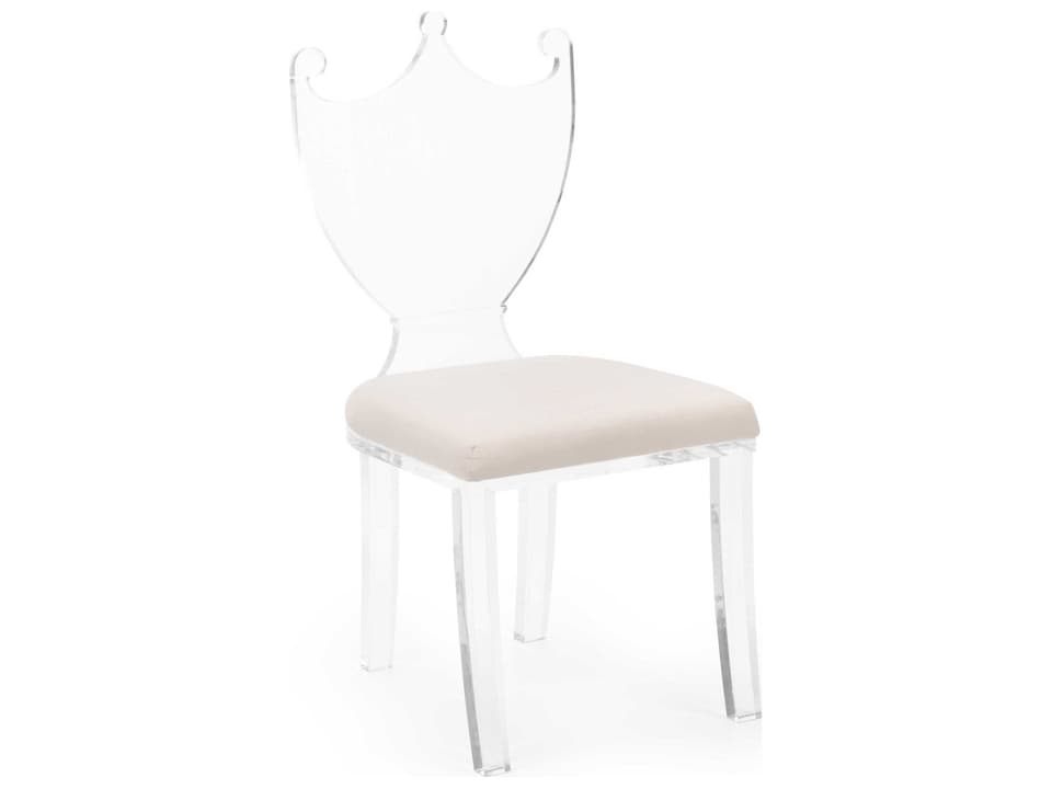 Regency Hall Acrylic Accent Chair with Muslin Seat