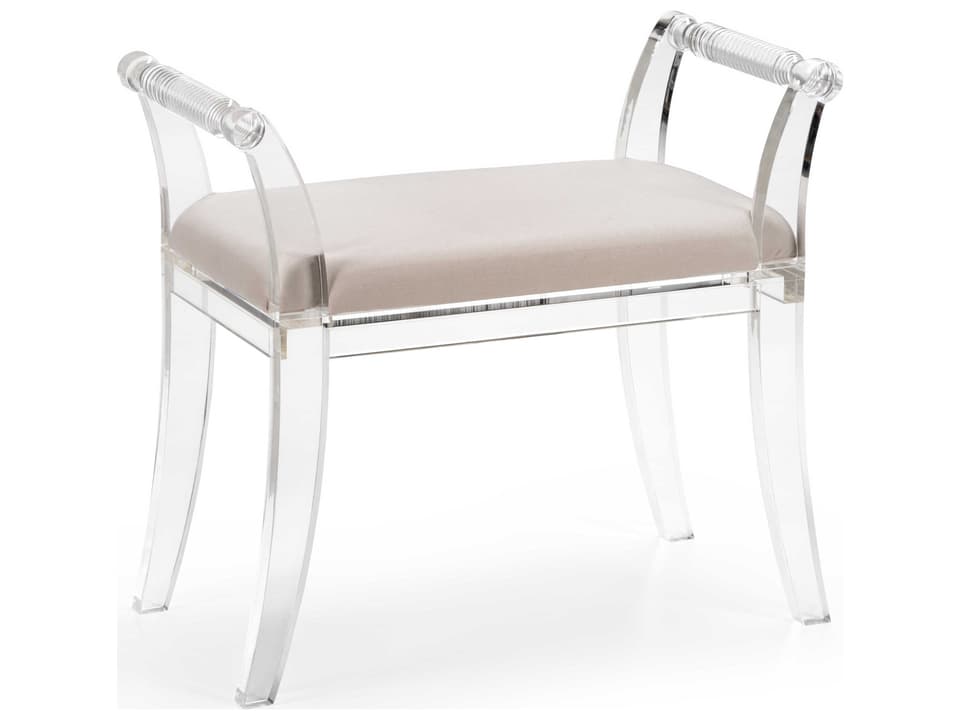 Neoclassic Acrylic Bench with Muslin Cushion