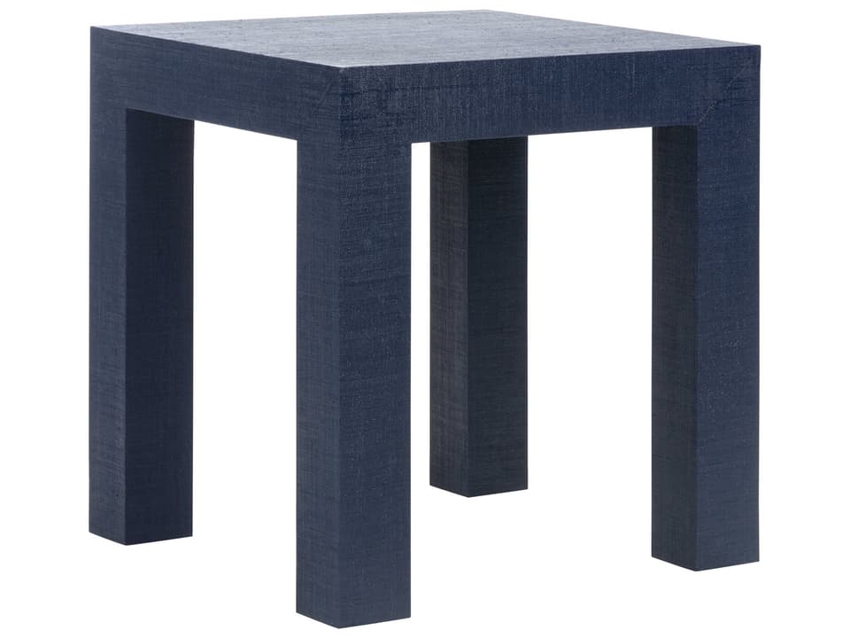 Sanibel Square Side Table Blue Raffia
