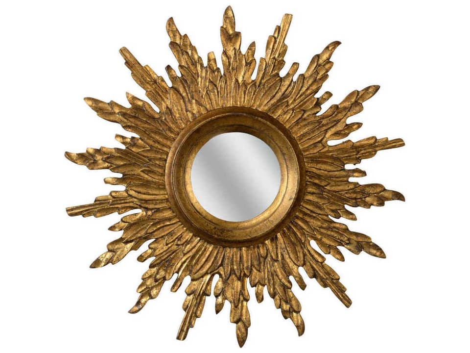 Sunbeam Antique Gold Sunburst Wall Mirror