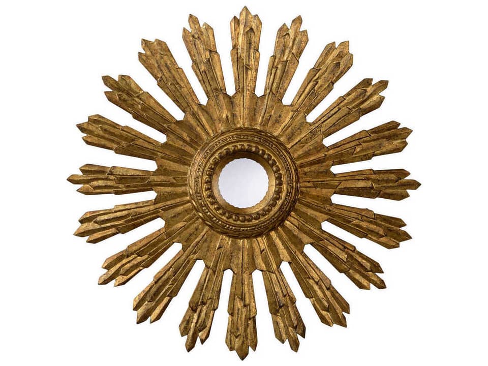 Aurora Round Convex Mirror in Gold Finish