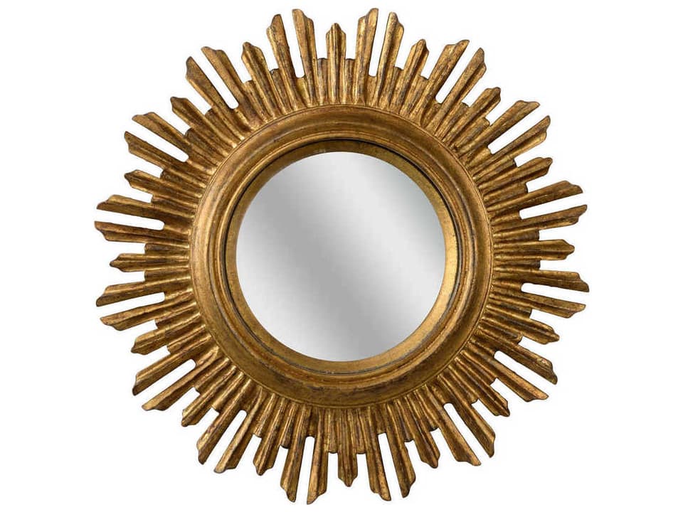 Lumiance Ornate Convex Wall Mirror in Antique Gold