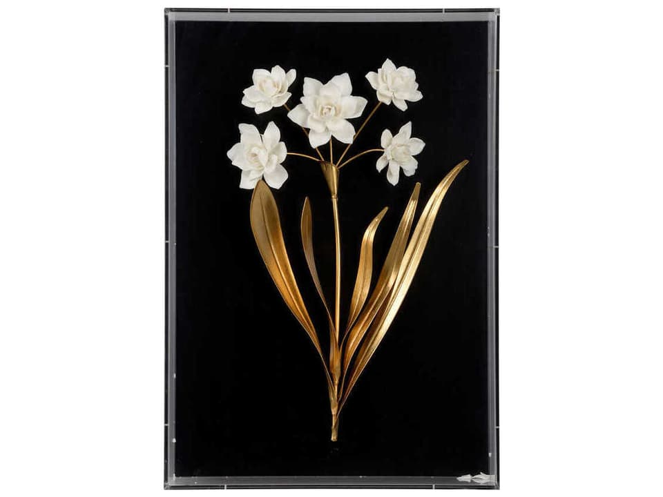 Porcelain Flower Black-D Shadow Box