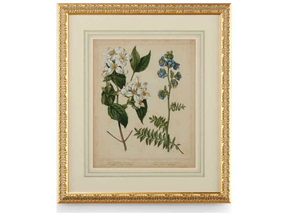 Cottage Florals I Giclee Print with Gold Frame and French Mat