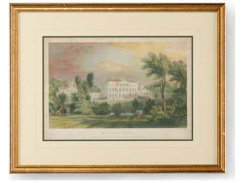 Howick Castle Giclee Print in Gold Frame with Double Mat