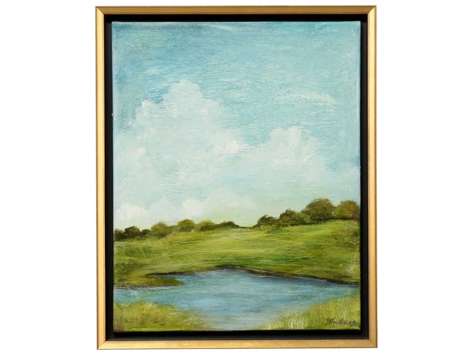 Free To Wander II Framed Canvas Art with Black and Gold Leaf Frame