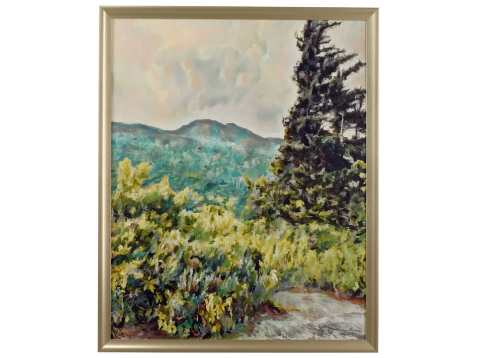 Cloudy Ridge Giclee Wall Art with Gold Wood Frame