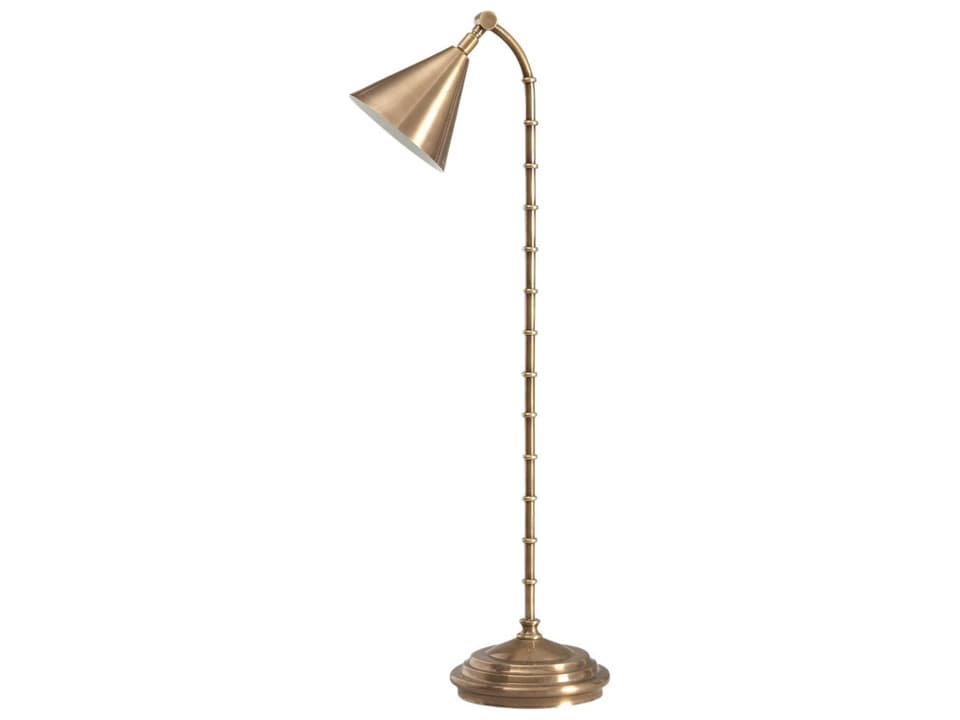 Coiffer Desk Lamp in Antiqued Brass with Adjustable Shade