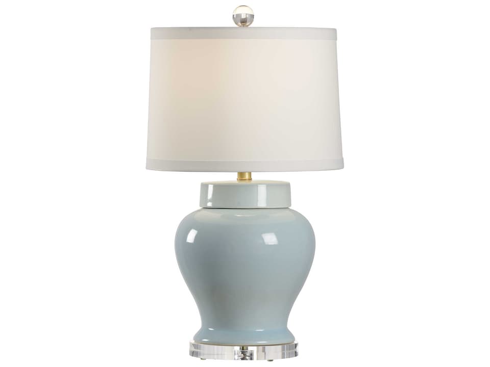 Lumberton Vase Table Lamp Blue Porcelain with Acrylic Base