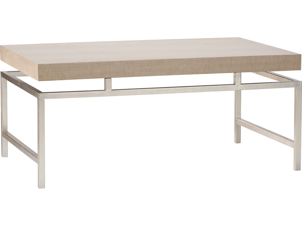 Broad Street Rectangle Coffee Table in Gray and Brushed Nickel