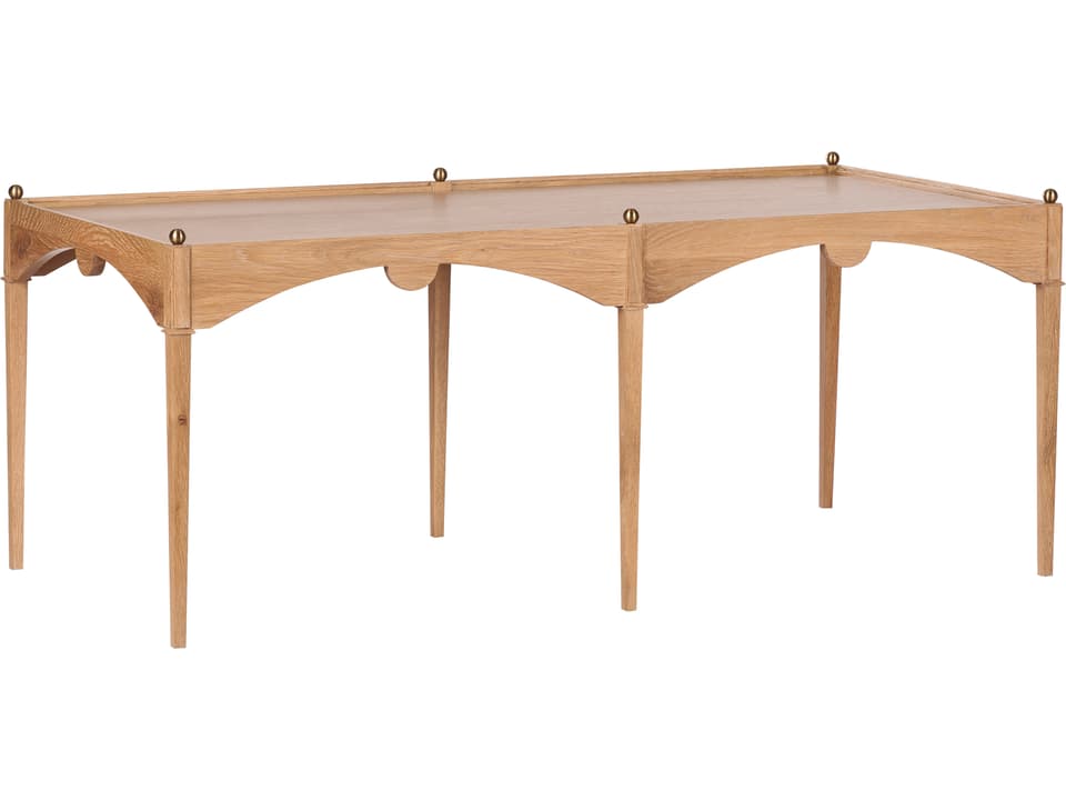 Jamie Merida Rectangle Coffee Table in Brown Wood