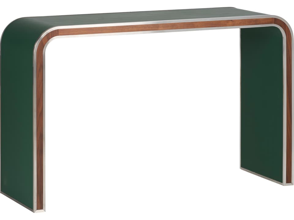 Rectangular Wood Green Console Table