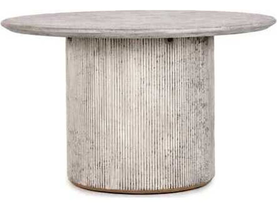 Debbie 51-Inch Round Concrete Dining Table in Light Grey
