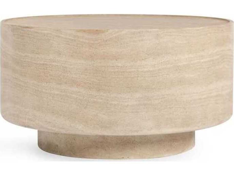 Mckenna 31.5-Inch Round Concrete Coffee Table in Beige