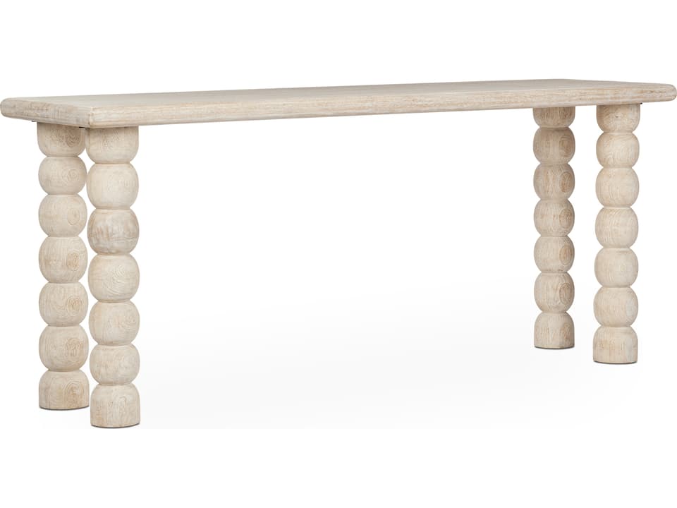 Adir Rectangle Solid Wood Console Table in Cream
