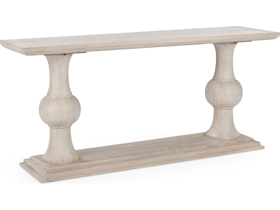 Hera Sculptural Rectangular Console Table in Creamwood Mango Wood