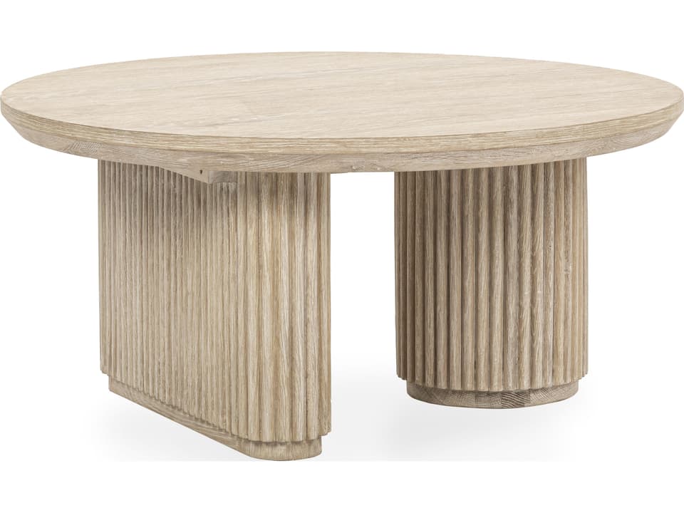 Vander Round Coffee Table in Cream Off White Washed