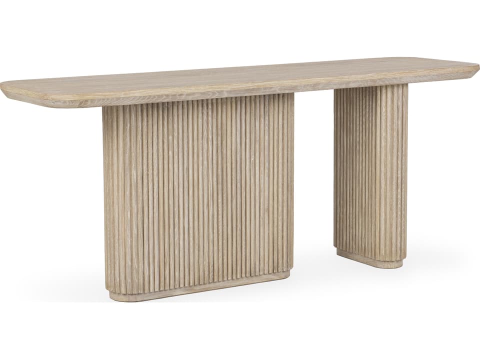 Vander Rectangle Console Table in Cream Washed Oak