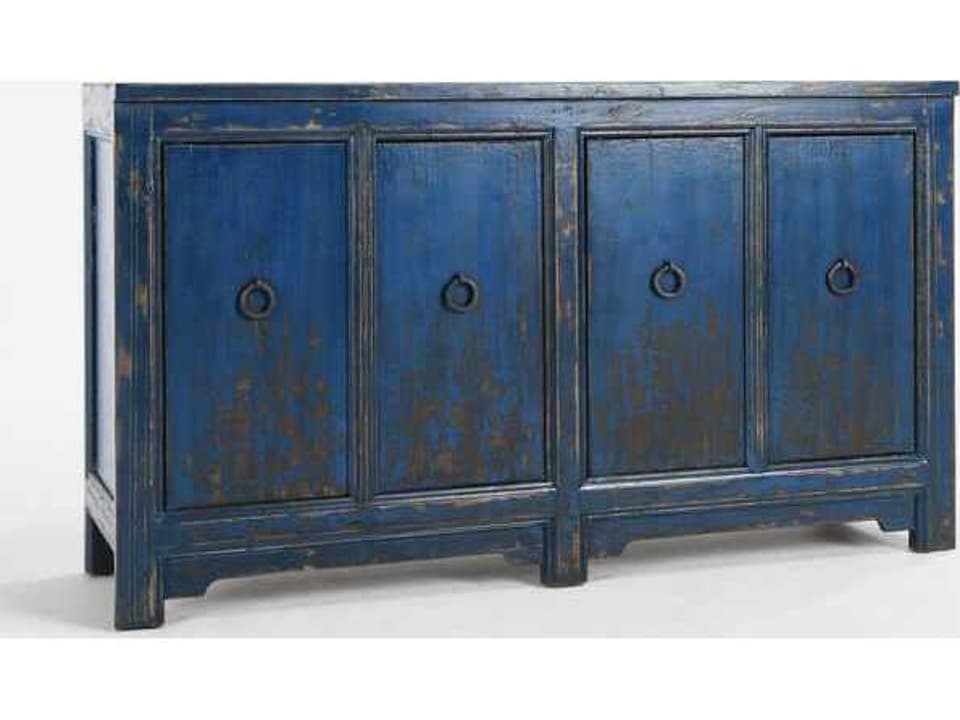 Amherst 4-Door Buffet in Distressed Antique Blue Reclaimed Pine