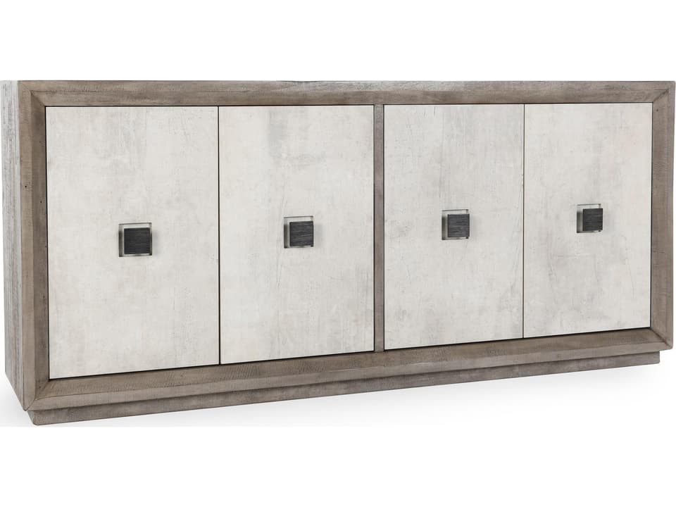 Denver 80-Inch 4-Door Sideboard in Reclaimed Pine and Concrete Laminate