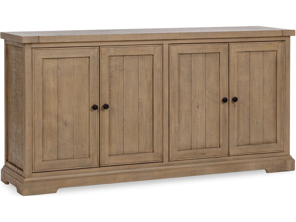 Allegra 72-Inch Pine Wood Sideboard with Antique Brass Handles