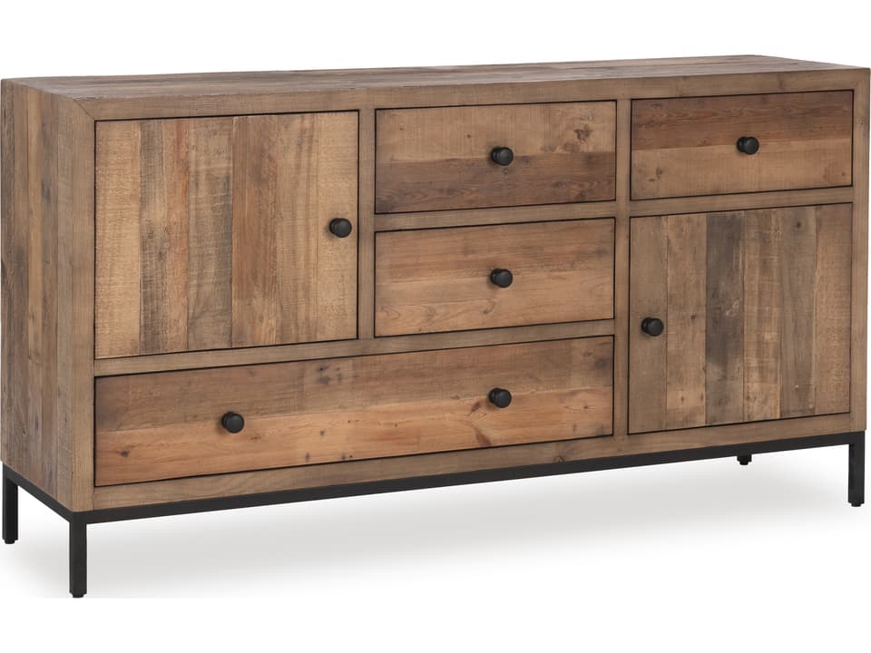 Adelheid Pine Wood Sideboard Buffet in Natural with Cane Doors