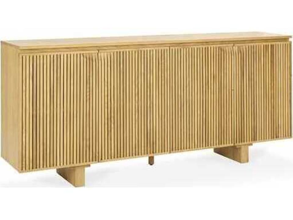 Roya 4 Door Cabinet in Washed Cream Finish Oak Veneer