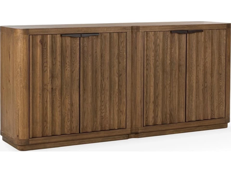 Labelle 4-Door Oak Veneer Sideboard in Tan Oak