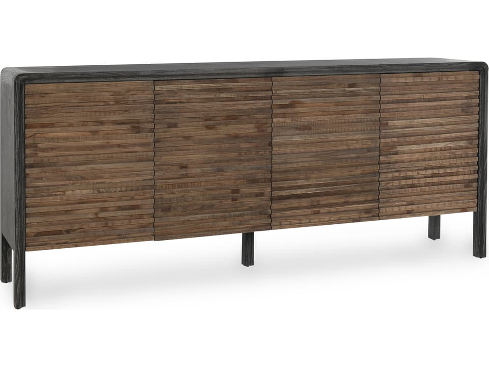 Elodie 4 Door Sideboard in Black and Natural Reclaimed Elm
