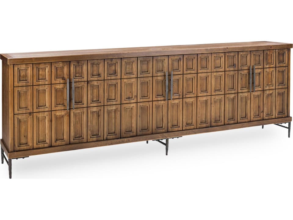 Willmark 106" Pine Wood Brown Sideboard