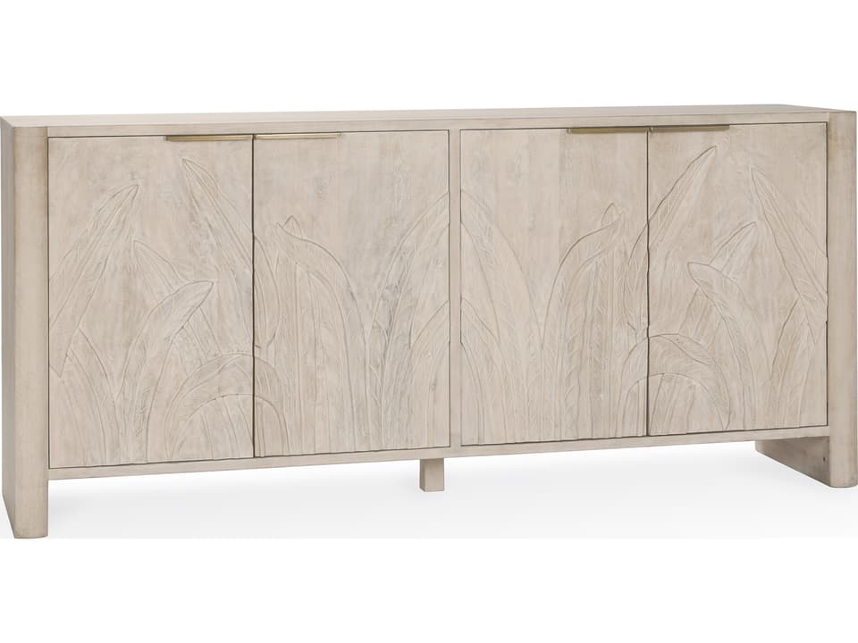 Ledro Solid Wood 4-Door Buffet with Carved Details