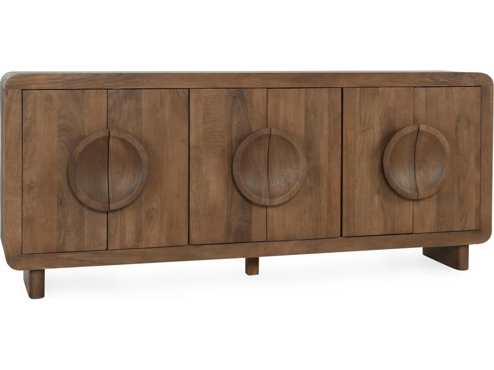 Vally 6-Door Mango Wood Buffet in Natural Finish