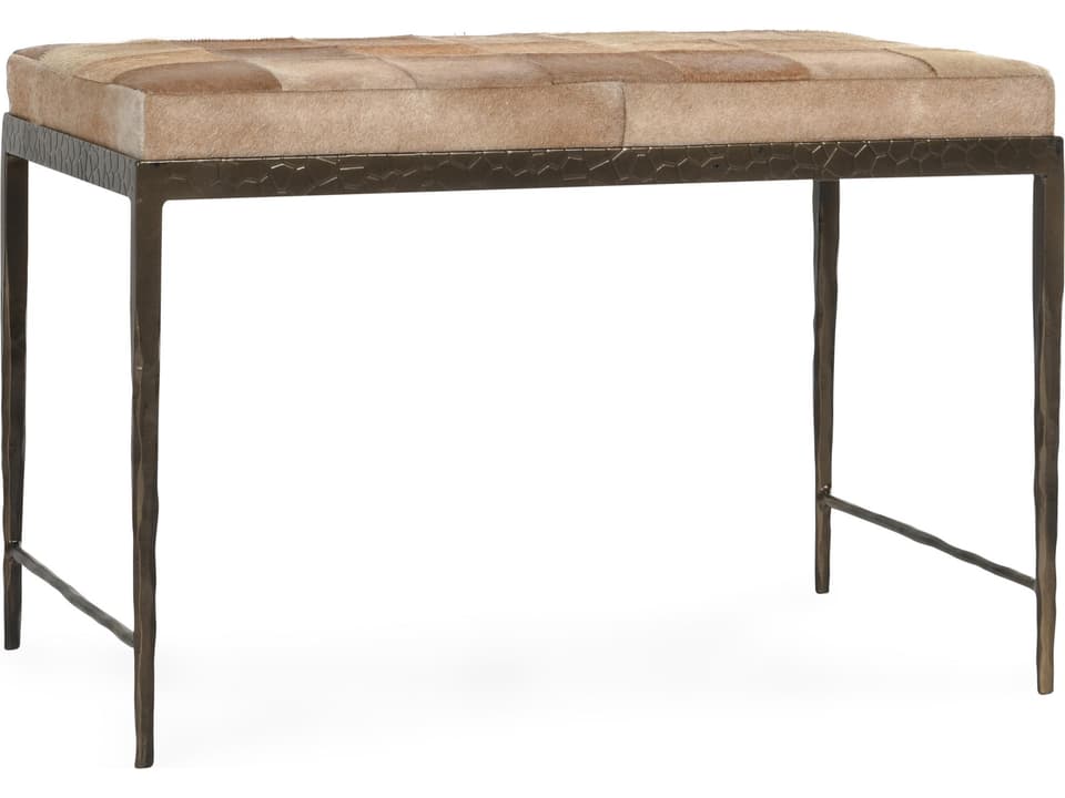 Achen Blonde Bronze Fur Accent Bench
