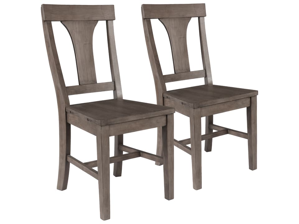 Tuscany Pine Wood Armless Dining Side Chair Set of 2 in Brown