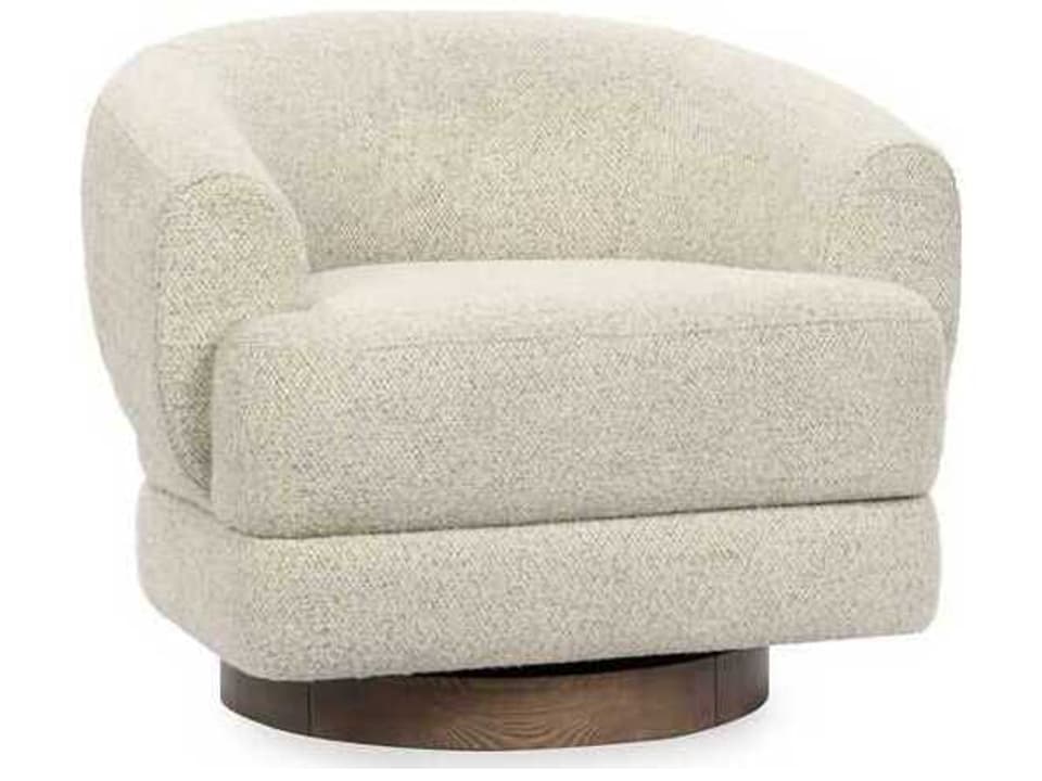 Chassia Swivel Accent Chair in Dusty Beige Neutral Fabric