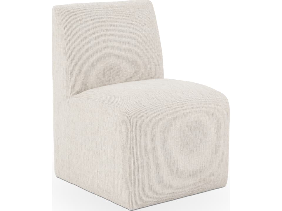 Brighton Upholstered Dining Side Chair in Beige Vanilla Fabric