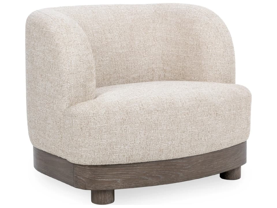 Meera Barrel Accent Chair in Latte Polyester Fabric