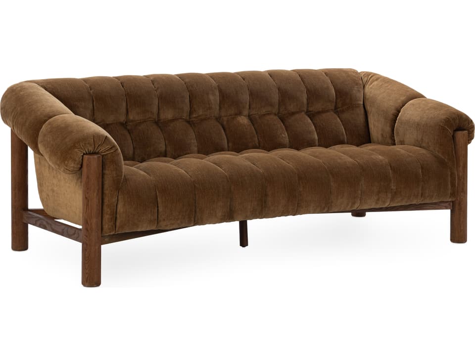 Sansa 3-Seat Upholstered Sofa in Bronze Polyester
