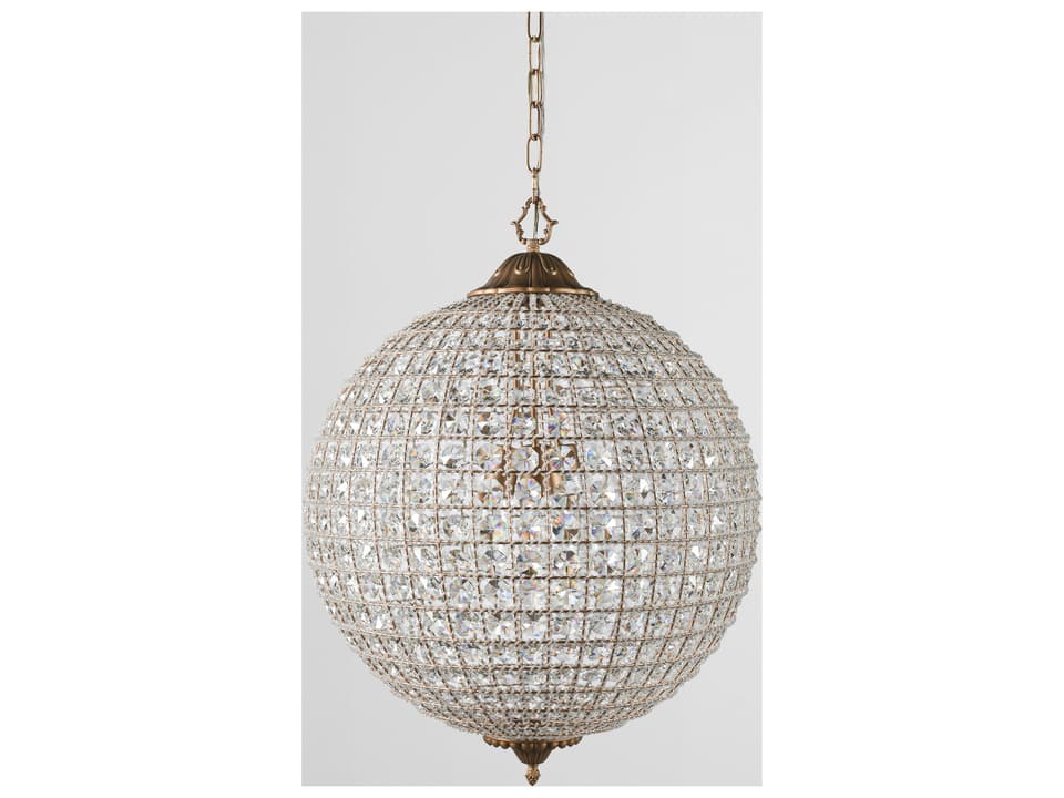 3-Light Cimberleigh Chandelier in Crystal and Brass