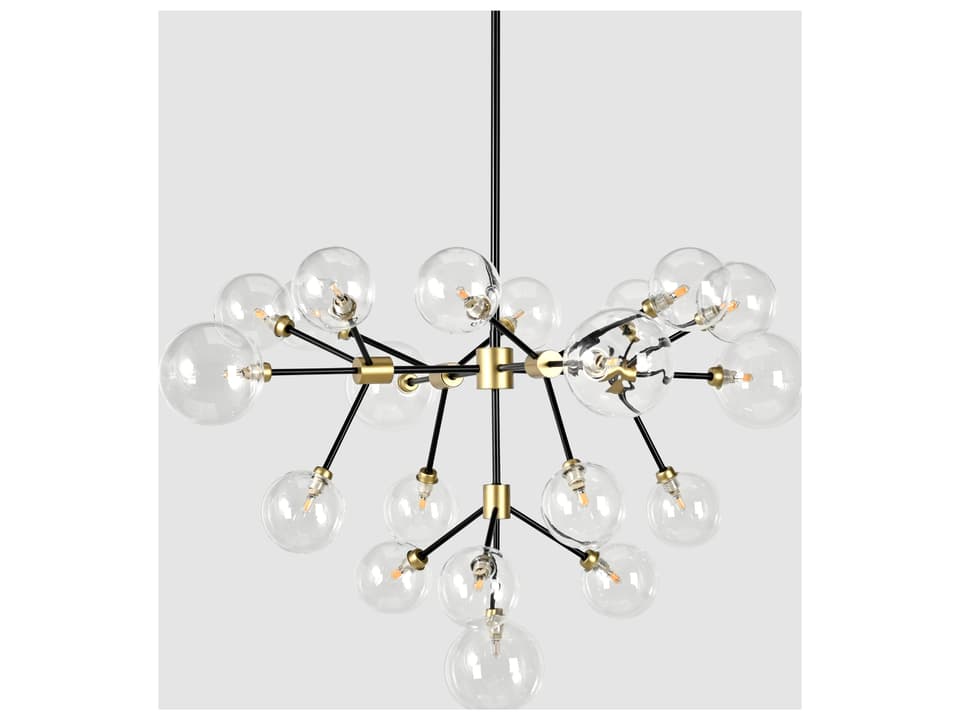 Phoenix 20-Light Two Tone Iron and Clear Glass Chandelier