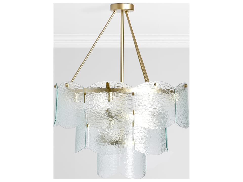 Theresa 16-Light Glass Chandelier in Gold Finish