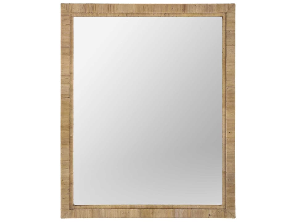 Escape Long Key Wrapped Rattan Mirror