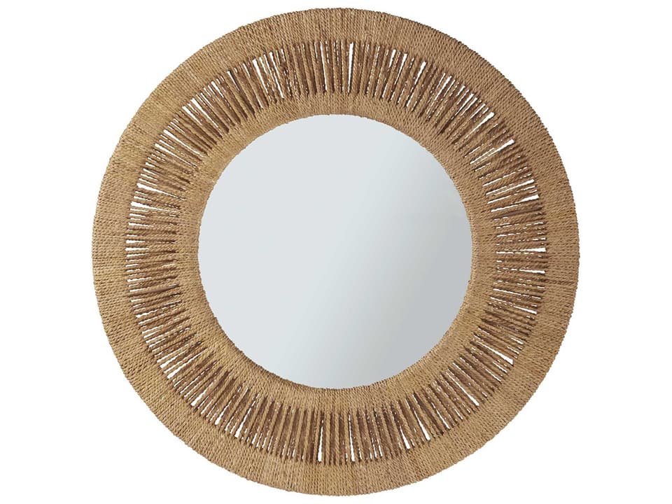 Escape Coca Plum Round Mirror Woven Abaca