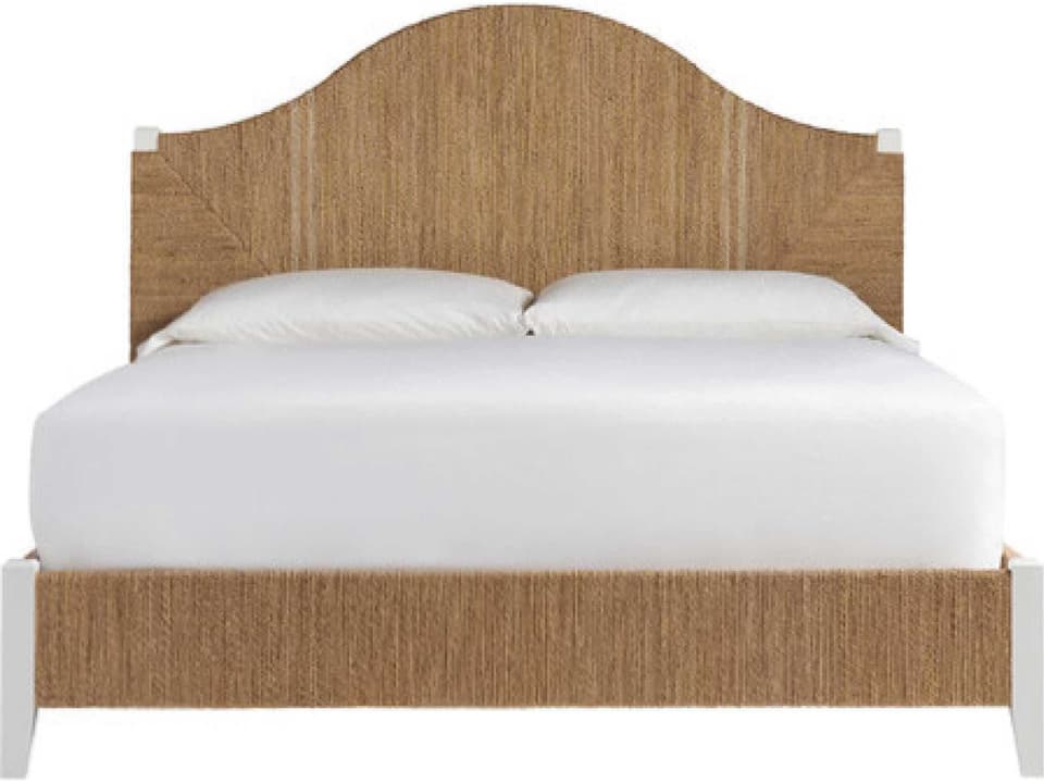 Seabrook King Bed with Woven Abaca Frame and Sailcloth Finish