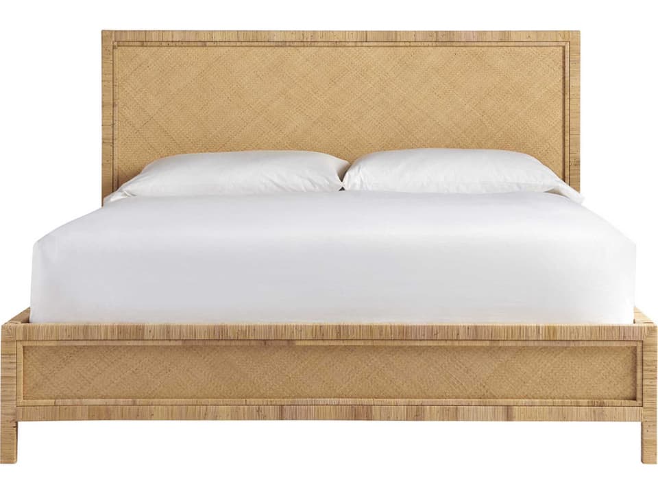 Long Key King Bed Escape Collection Natural Rattan and Raffia