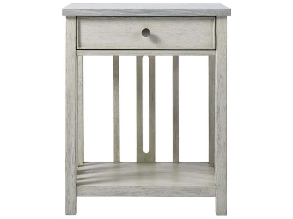 Universal Furniture Escape  Bedside Table with Stone Top in Sandbar
