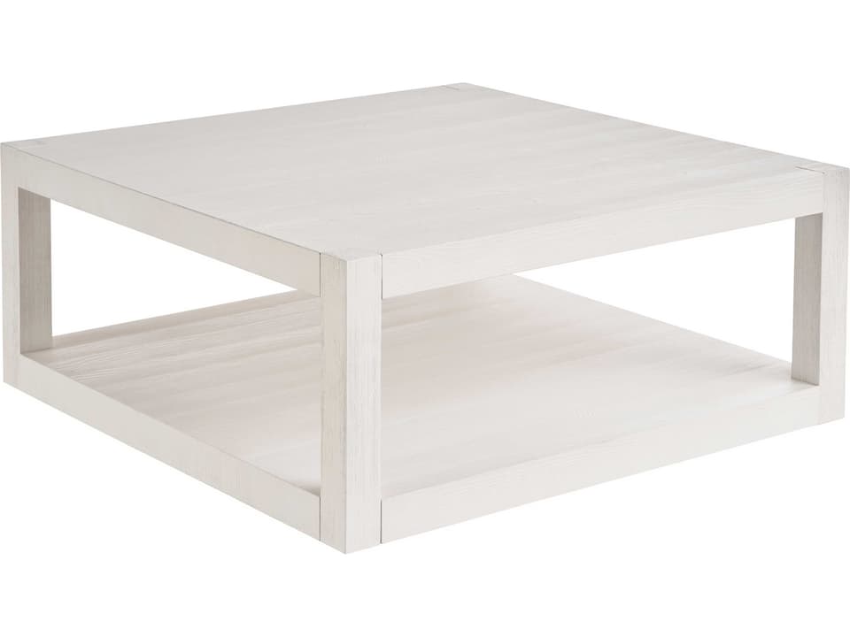 Weekender Square Wood White Sand Coffee Table