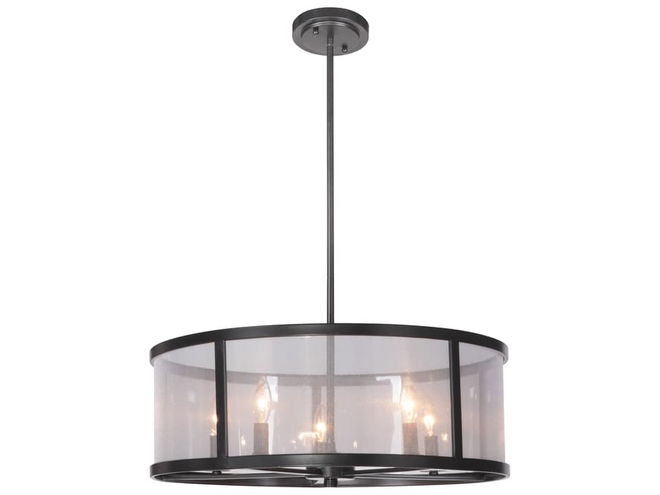Danbury 5-Light Drum Pendant Light in Matte Black