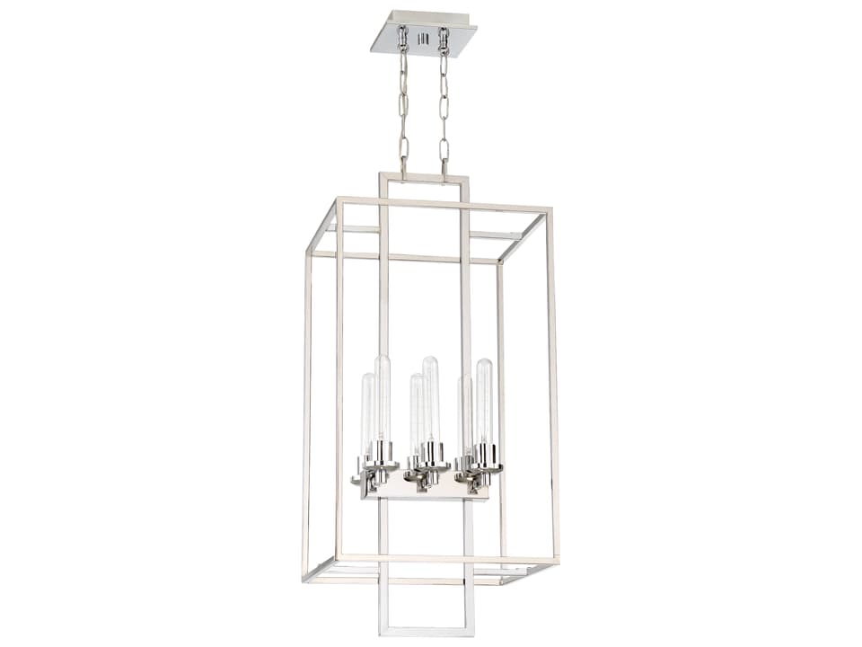 Cubic 6-Light Foyer Pendant Light in Chrome